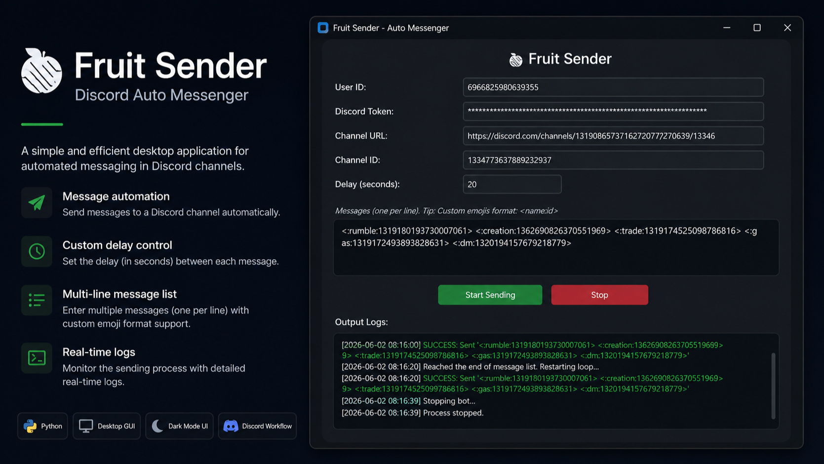 Fruit Sender - Auto Messenger